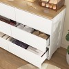 PAGED Wooden Dresser with 6 Drawers Rustic Farmhouse Style Storage Cabinet with Metal Handles for Living Room - 3 of 4