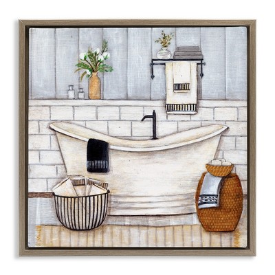 Stupell Industries Bathroom Farmhouse Style Tub, 25" x 25"