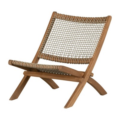 South Shore Balka Wood and Woven Rope Lounge Chair