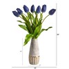 Nearly Natural 22-in Dutch Tulip Artificial Arrangement in Stoneware Vase with Gold Trimming - 3 of 4