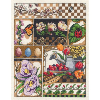 Janlynn Counted Cross Stitch Kit 11"X14"-Spring Montage (14 Count)