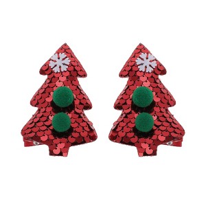 Unique Bargains Christmas Tree Hair Clips for Christmas 2.17"x1.18"x3.1" 1 Pair - 1 of 4