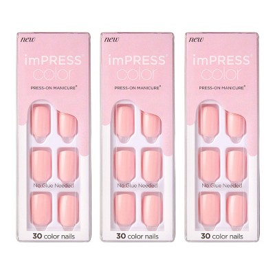 Kiss imPRESS Color Press-On Nails - Pick Me Pink - 3pk - 90ct