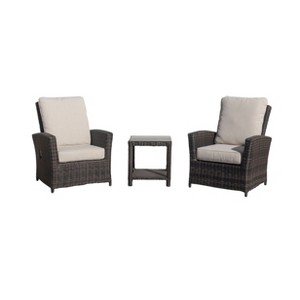 Courtyard Casual Cheshire Recline 3 pc Chat Set  Includes:  One End Table and two Recline Club Chairs - 1 of 4