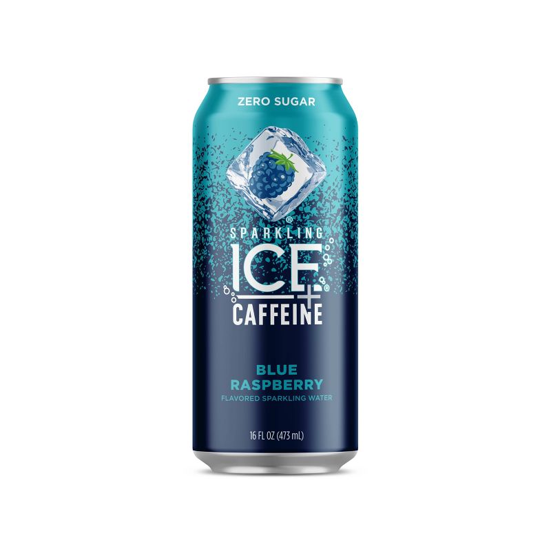 Sparkling Ice +Caffeine Blue Raspberry - 16 fl oz Can, 1 of 10
