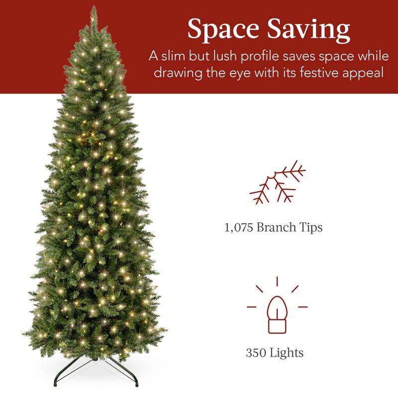Best Choice Products Pre-Lit Spruce Pencil Christmas Tree w/ Incandescent Lights, 6 of 9