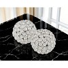 HomeRoots Set of Two Clear And Silver Faux Crystal And Steel Decorative Orb Tabletop Sculptures - 2 of 4