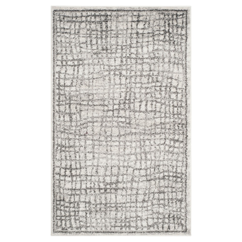 3'x5' Darcy Crosshatch Area Rug Silver/Ivory - Safavieh