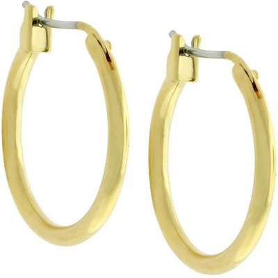 ShineHigh Small Hoop Earrings for Women – Lightweight Classic Leverback Hoops in Goldtone or Silvertone Finish, Contemporary Everyday Style