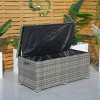 Moda Furnishings 260 Gallon Patio Outdoor Wicker Steel Storage Deck Box - 3 of 4