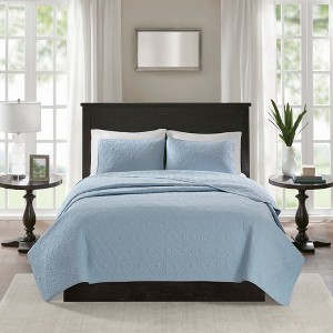 Elegant Reversible Bedspread Set, Classic Stitch Pattern Rich Depth and Texture Bedding Set, All Season Home Textile fits Lux Bedroom Decor - 1 of 4