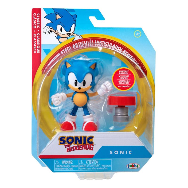Sonic the Hedgehog 4&#34; Figure Classic Sonic with Spring Wave 4, 2 of 10