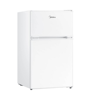 Midea 3.1 cu ft Compact Freestanding Mini Refrigerator White MERM31D2AWW: Energy Star, Reversible Door, Dorm Fridge