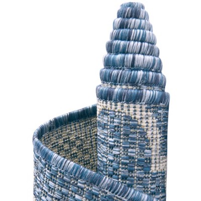 Unique Loom 6' 1 x 9' 0 Rectangle Indoor/Outdoor Trellis Navy Blue Area Rug