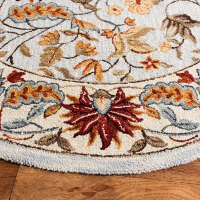 Chelsea Light Blue Hand-Knotted Wool Round Area Rug
