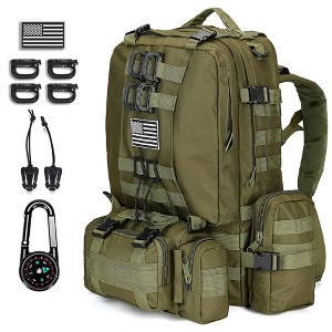 Generic Large Military Tactical Backpack for Men, 40-50L Backpacks for Women, Bug out Bag Army 3 Days Pack Bags Rucksack with Molle System Green - 1 of 4