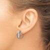 Chisel Stainless Steel Polished with Purple Preciosa Crystal Dangle Earrings - 3 of 4