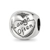 Black Bow Jewelry Sterling Silver Live Love Laugh 3-Sided Trilogy Bead Charm - 4 of 4