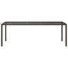 vidaXL Patio Table Brown 98.4 in.x39.4 in.x29.5 in. Tempered Glass and Poly Rattan - 3 of 4