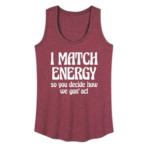 Women's - Instant Message - I Match Energy Graphic Racerback Tank - 1 of 4