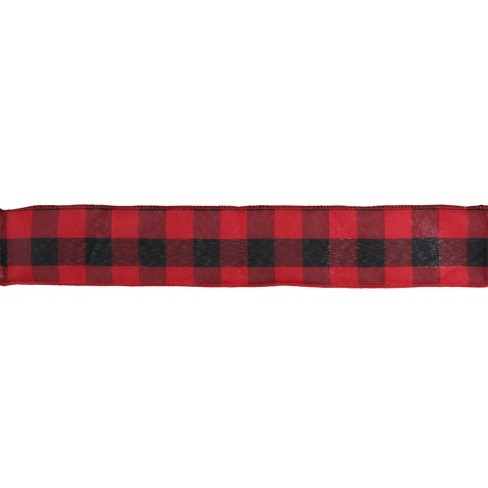 Northlight Red And Black Plaid Wired Craft Christmas Ribbon 2.5 X 10 Yards  : Target