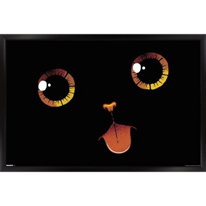 Trends International Tobe Fonseca - Black Cat Minimalist Tongue Framed Wall Poster Prints - 1 of 4
