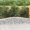 vidaXL Gabion Basket Set - 3 Pcs, Outdoor Garden Arched Gabion Wall, Galvanized Iron, 157.5" L x 19.7" W x 15.7"/23.6" H, Silver - 2 of 4