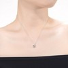 White gold plated heart drop pendant necklae adorned with pave-set cubic zirconia for a dazzling romantic statement piece - 2 of 3