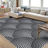 6x9 Washable Area Rug ¨C Modern Rug with Non-Slip Backing, Low Pile Machine Washable Carpet (Black) - 2 of 4