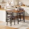 Dining Table Set for 2 w/Counter Height Table & 2 Upholstered Stools,3-Pcs Kitchen Table Set with Corner Protector,for Kitchen Room,Apartment,Pub - 3 of 4