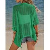Clearlove Womens 2025 Short Sleeve Crochet Summer Cardigan Cropped Sweater Lightweight Shrug Cardigan - 4 of 4