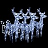Reindeer And Sleigh Christmas Decoration Set of 4 Cool white - 2 of 4
