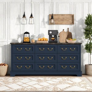 ORRD Farmhouse Style Bedroom 5 Drawer Dresser, 31.5'' Wooden Chest of Drawers with Metal Handles for Living Room, Hallway, Closet (Gray) - 1 of 4