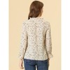 Allegra K Women's Vintage Floral Tie Neck Long Sleeve Ruffled Collar Peasant Blouse - 3 of 4