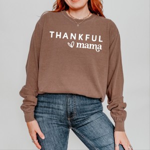 Simply Sage Market Thankful Mama Bold Heart Garment Dyed Long Sleeve - 1 of 4