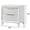 Vynxaria 1pc Contemporary/Modern 2-Drawer Storage Nightstand, White Textured Finish, Wooden Bedroom Furniture - 4 of 4