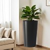 ORRD 2 Pack Tall Square Planters 21.7 Inch, Modern Outdoor Large Flower Pots, Matte Black Tapered Garden Planter Box for Indoor Outdoor Patio - 3 of 4