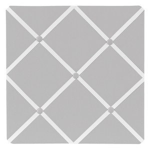 Sweet Jojo Designs Boy or Girl Gender Neutral Unisex Fabric Photo Memo Board Trellis Grey and White - 1 of 3