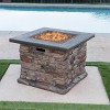 GDFStudio Arbroath Outdoor 40,000 BTU Lightweight Concrete Square Fire Pit Table, Natural Stone - 2 of 4