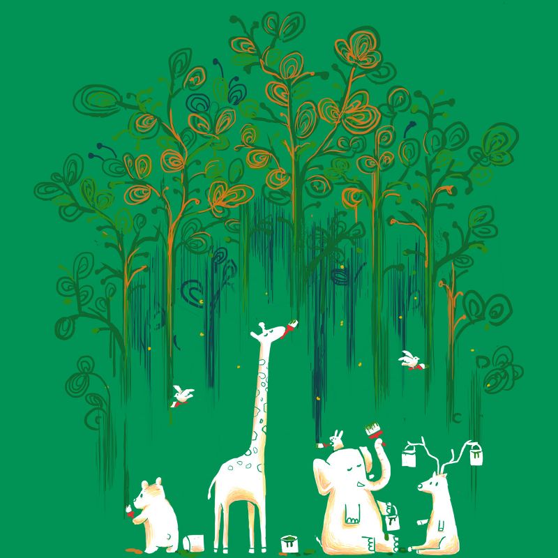 Junior's Design By Humans Repaint the forest By radiomode T-Shirt, 2 of 4