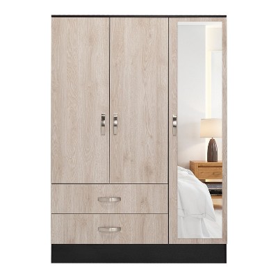NicBex 71.10"H Armoire Wardrobe Closet Storage Cabinet with 3 Doors & 2 Drawers & Shelves for Bedroom