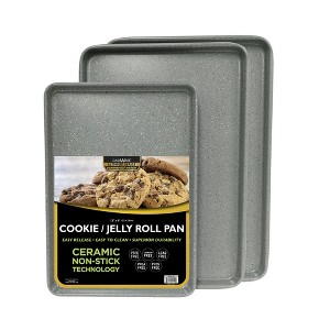 CasaWare 3pc Ultimate Commercial Weight Cookie Sheet Set, Two 15 x 10-Inch Pans, One 13 x 9-Inch-Inch Pan - 1 of 2
