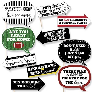 Big Dot of Happiness Funny Homecoming - Football Themed School Dance Photo Booth Props Kit - 10 Piece - 1 of 4