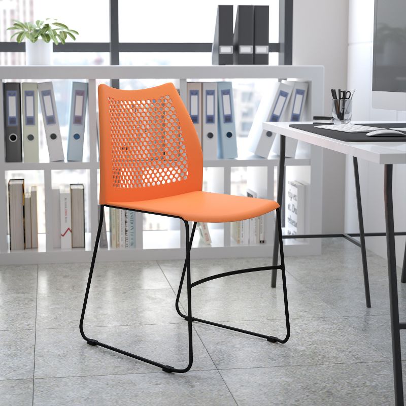 Flash Furniture HERCULES Series 661 lb. Capacity Stack Chair with Air-Vent Back and Powder Coated Sled Base, 2 of 11
