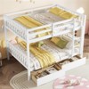 RISOKEYS Full Over Full Rubber Wood Bunk Bed with 2 Drawers - Convertible into 2 Full Beds, Full Size Bunk Bed with Ladder and Guardrails - 4 of 4