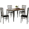 Kings Brand Furniture Dekkers Metal Chairs - Upholstered Dining Room Chair, Set of 4, Black - 2 of 4