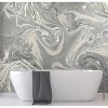 Acrylic Pour Peel and Stick Wallpaper Mural Gray - RoomMates: Reusable Vinyl, Modern Abstract Decor, Self-Adhesive - image 3 of 4