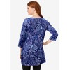Woman Within Women's Plus Size Perfect Printed Three-Quarter-Sleeve Scoopneck Tunic - 3 of 4