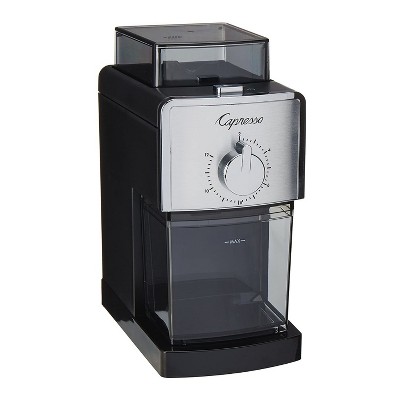 Capresso Burr Coffee Grinder (Black and Silver) (Renewed)