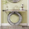 KIGFTSOD O Shaped Mirror Console Table with Crystal Décor, Handicrafts Mirror Glass Table for Hallway, Living Room - 2 of 4